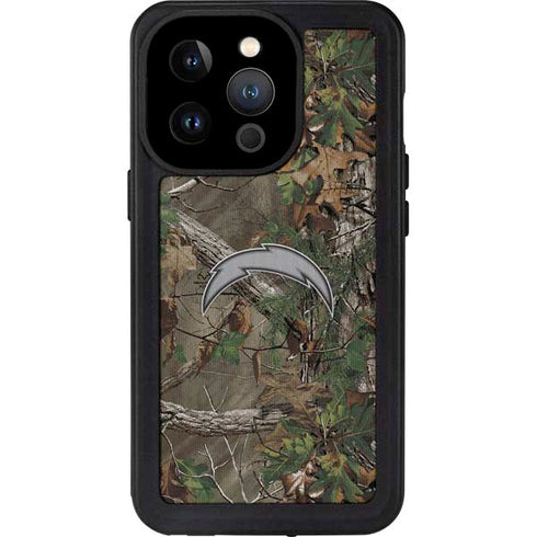 NFL Los Angeles Chargers Realtree Xtra Green Camo iPhone 15 Pro Waterproof Case